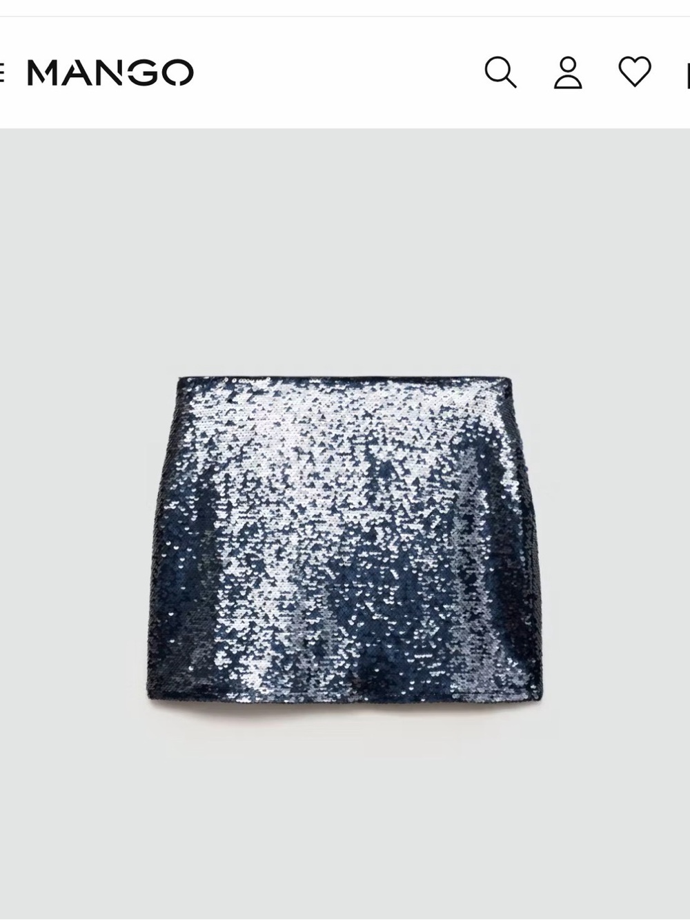 Mango Blue Sequin Mini Skirt